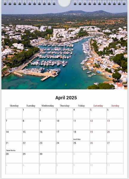 Cala d'Or 2025 A4 Wall Calendar