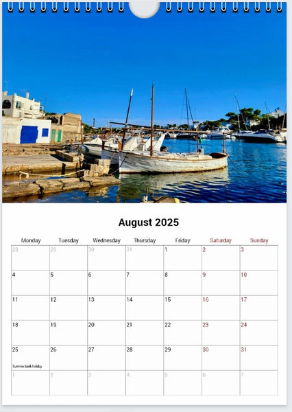 Cala d'Or 2025 A4 Wall Calendar