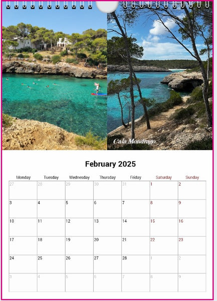 Cala d'Or 2025 A4 Wall Calendar