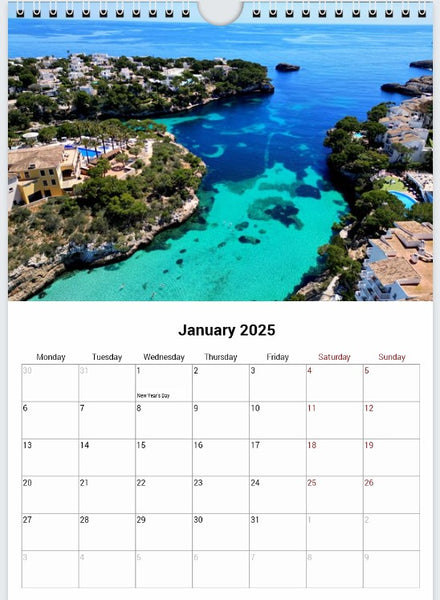 Cala d'Or 2025 A4 Wall Calendar