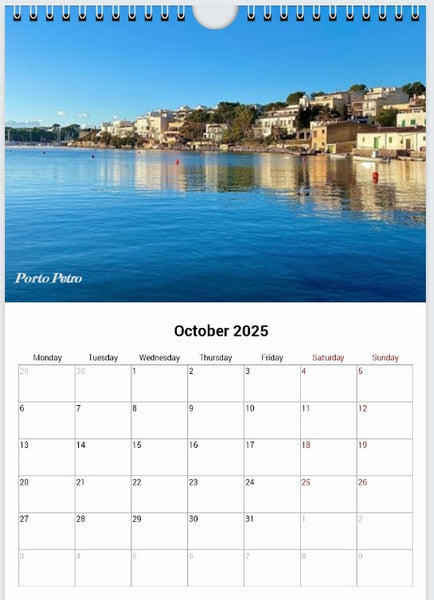 Cala d'Or 2025 A4 Wall Calendar